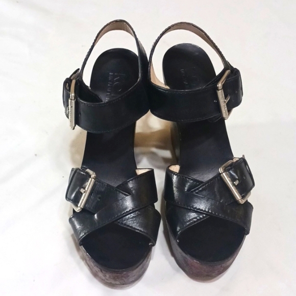 Michael Kors Chunky Platform Wooden Heeled Sandals Shoes Size 7.5 - Picture 2 of 12